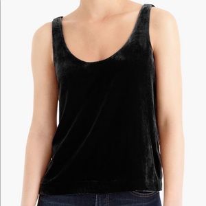 NWT J Crew Black Velvet Tank Top